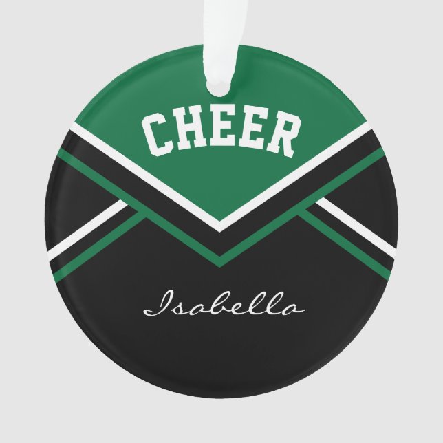 Dark Green Cheerleader 📣 💖 Cheerleader Ornament (Vorderseite)