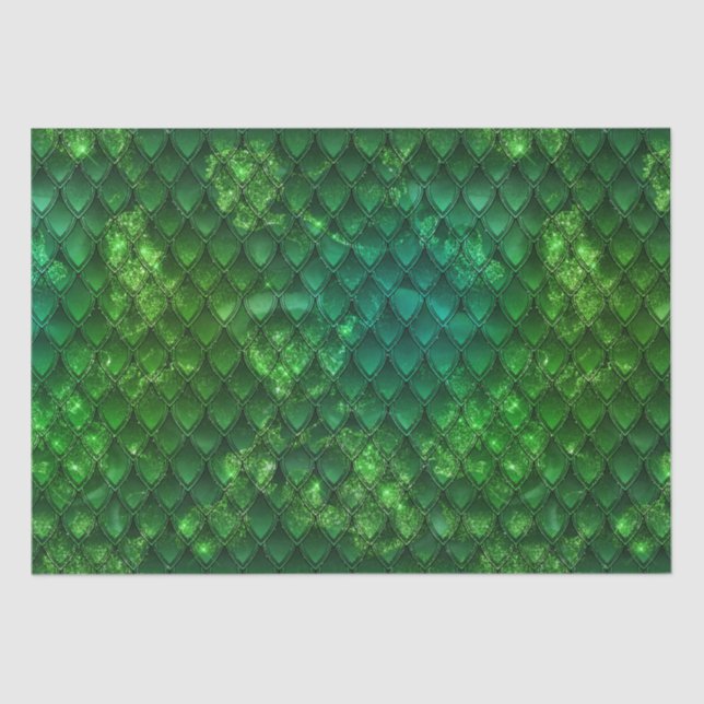 Dark Green Dragon Scales Seidenpapier (Vorderseite)