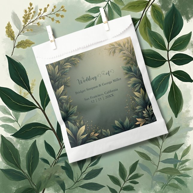 dark green elegant nature wedding geschenktütchen (Von Creator hochgeladen)