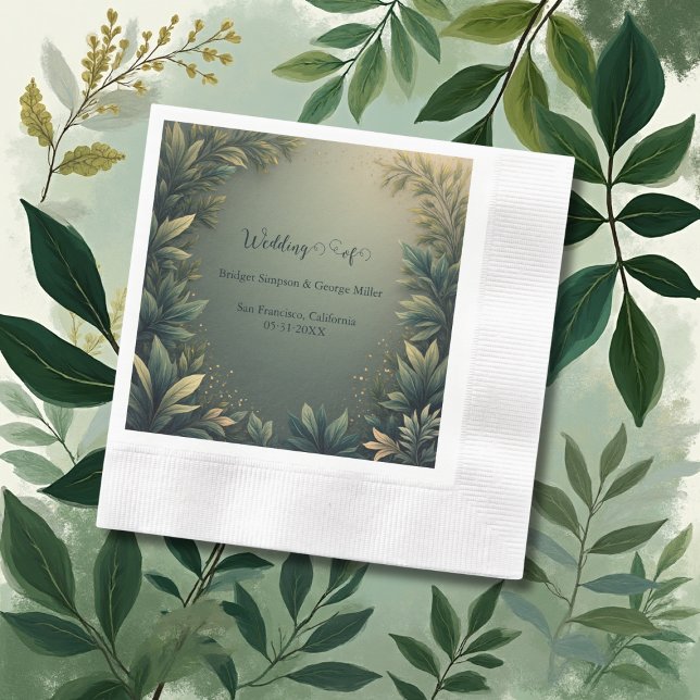 dark green elegant nature wedding serviette (Von Creator hochgeladen)