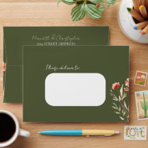 Dark Green Elegant Wildblumen Boho Wedding