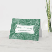 Dark Green Ferns Anniversary Card