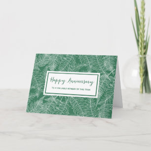 Dark Green Ferns Anniversary Card Karte
