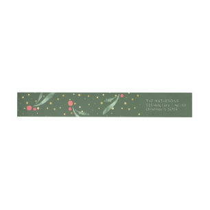 Dark Green Foliage Gold Confetti Weihnachten