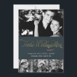 Dark Green Frohe Weihnachten Photo<br><div class="desc">Personalize these beautiful and modern Christmas or winter holiday cards with your family photos and personal message.</div>