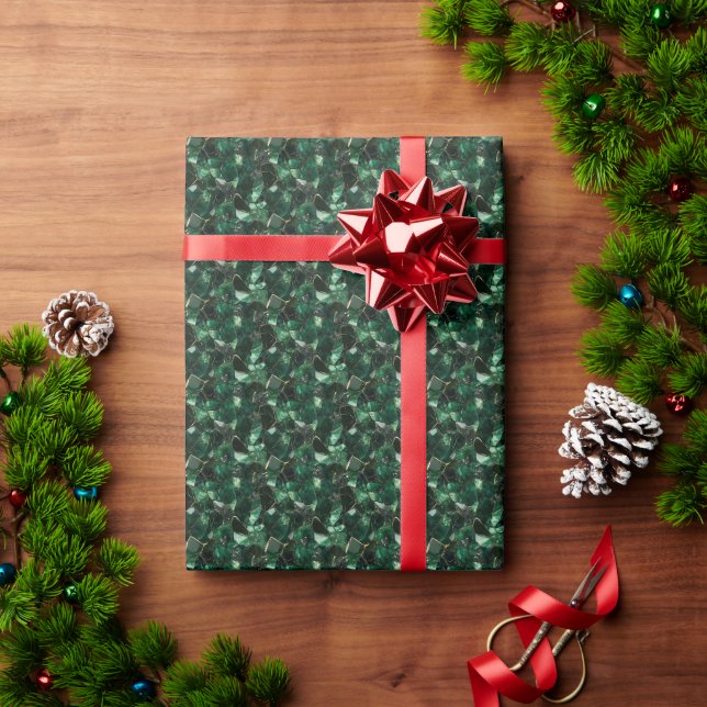 Dark Green Gemstone Geschenkpapier (Feiertagsgeschenk)