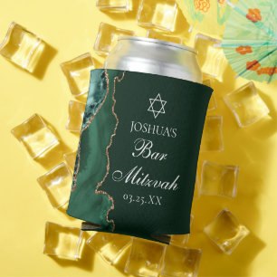 Dark Green Gold Agate Bar Mitzvah Party Dosenkühler