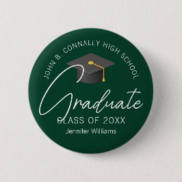 Dark Green Graduate Custom 2025 Abschluss Button
