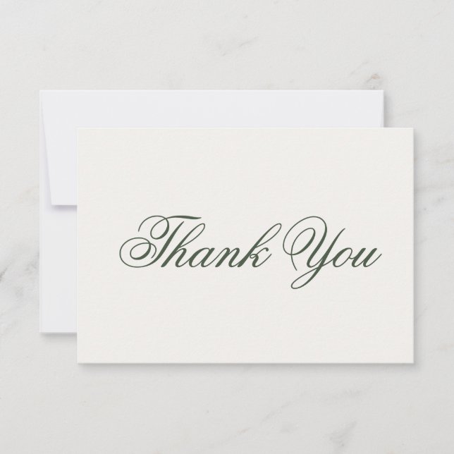 Dark Green Greenery Wedding Thank You Card Dankeskarte (Vorderseite)