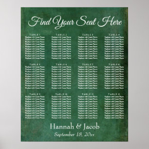 Dark Green Grunge Empfang Seekarte Poster