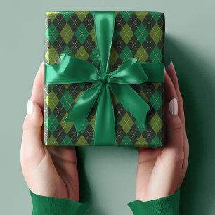 Dark Green Irish Small Raute St Patrick's Day Geschenkpapier