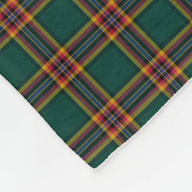 Dark Green Kariert Moran Tartan Fleecedecke (Ecke)