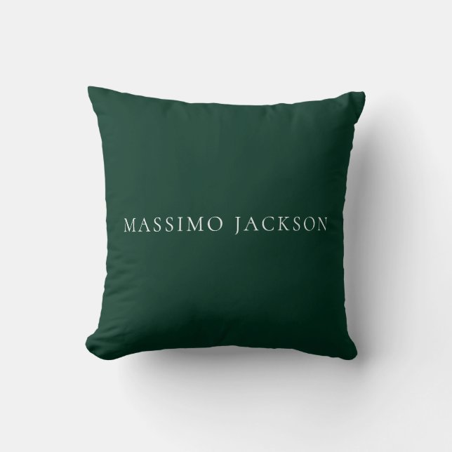 Dark Green Minimalist Plain Modern Aesthetic Look Kissen (Vorderseite)