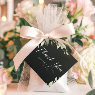 Dark Green Modern Greenery Leaf Wedding Vielen Dan Geschenkanhänger
