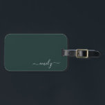 Dark Green Modern Script Monogram Name Gepäckanhänger<br><div class="desc">Dark Green Simple Script Monogram Name. Das macht den perfekten 16 Geburtstag,  Hochzeit,  Brautparty,  Jubiläum,  Babydusche oder Junggeselinnen-Abschied Geschenk für jemanden,  der Lieben glamourösen Luxus und schicke Stile.</div>