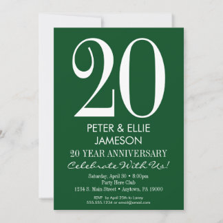 Dark Green Modern Simple Anniversary Einladungen