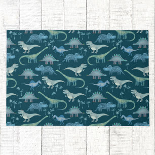 Dark Green Niedlich Dinosaur-Muster Fußmatte
