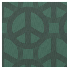 Dark Green Peace Sign Stoff