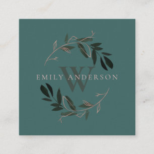 DARK GREEN PINK FAUNA ERSTE KRIEG BERUFLICH QUADRATISCHE VISITENKARTE