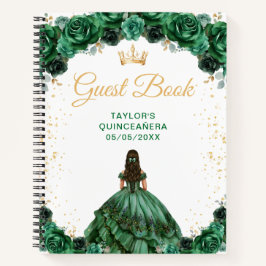 Dark Green Princess Quinceañera Gästebuch Notizbuch