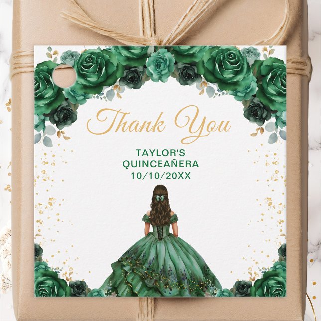 Dark Green Princess Quinceañera Vielen Dank Geschenkanhänger (Von Creator hochgeladen)