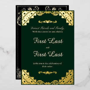 Dark Green Royalty Foil Einladung zur Hochzeit