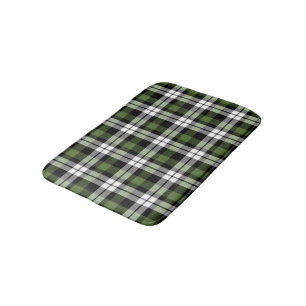 Dark Green Schwarz-weiß Buffalo Lumberjack Muster Badematte