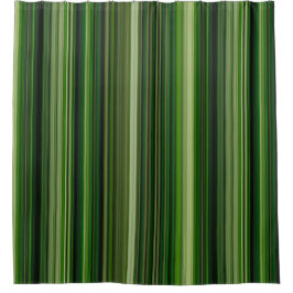 Dark Green Stripes Duschvorhang