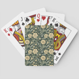 Dark green stylized yellow flowers  pattern  spielkarten
