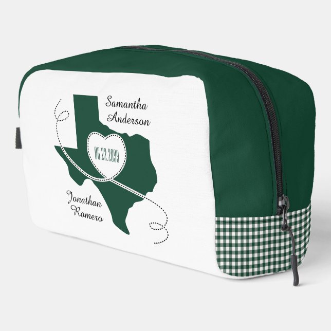 Dark Green Texas Curling Ribbon Waschbeutel (Rechte Ecke)