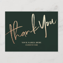 Dark Green Thank You Elegant Universal Postkarte