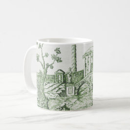 Dark Green Toile Kaffeetasse
