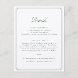 Dark Green Wedding Enclosure Card Begleitkarte