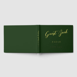 Dark Green Wedding Gold Foil Guestbook Gästebuch