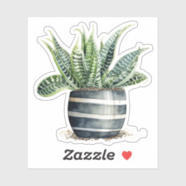 Dark Green Zebra Haworthia Pflanze Vinyl Stickers Aufkleber