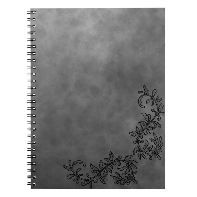 Dark Grey & Black Accent Notebook Chic Minimalist Notizblock (Vorderseite)