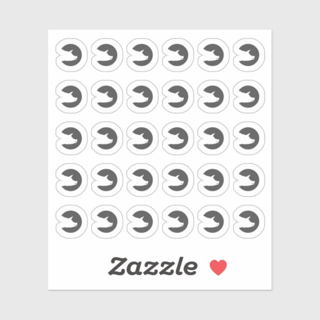 Dark Grey Pork Wedding Guests Meal Choice Aufkleber (Blatt)