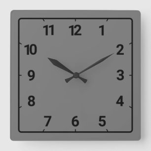 Dark grey quadratische wanduhr