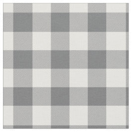 Dark Grey & White Plaid Gingham Stoff
