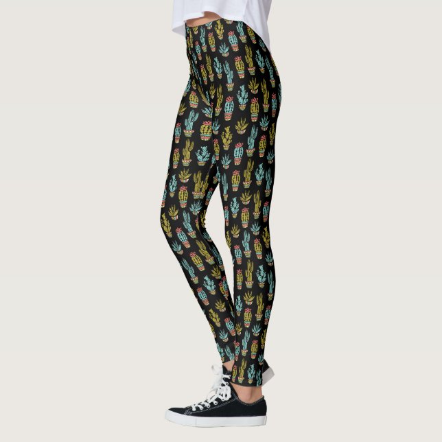 Dark Grunge Cactus Pattern Leggings (Links)
