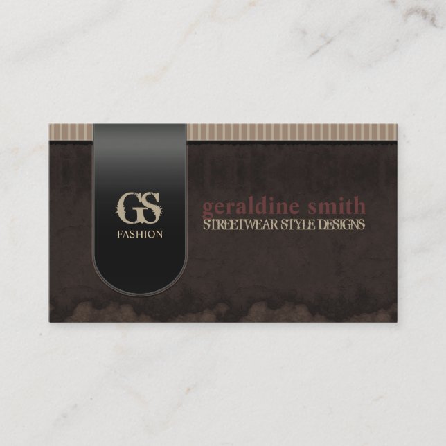 Dark Grunge Style Streetwear Business Card Visitenkarte (Vorderseite)