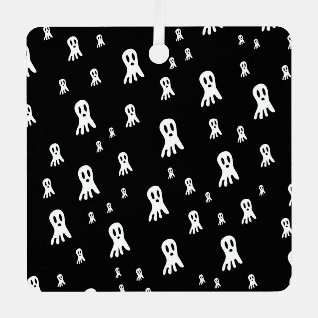 Dark Halloween Ghosts Ornament Aus Metall (Vorderseite)