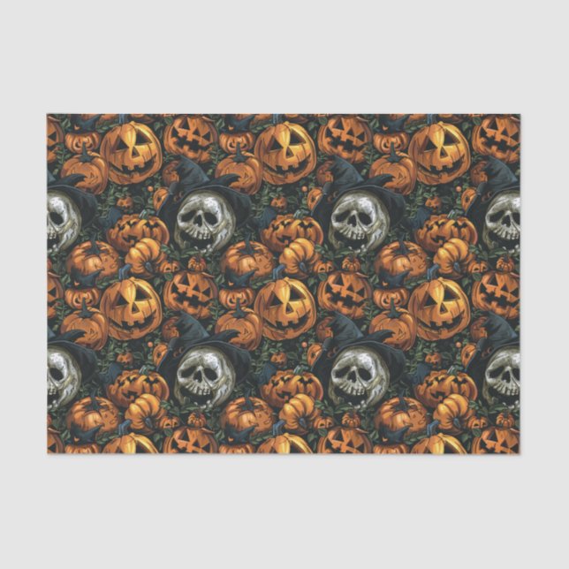 Dark Halloween Pumpkin Seidenpapier (Vorderseite)