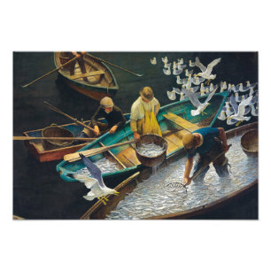Dark Harbour Fishermen von Newell Convers Wyeth Fotodruck