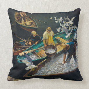 Dark Harbour Fishermen von Newell Convers Wyeth Kissen