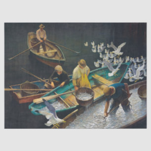 Dark Harbour Fishermen von Newell Convers Wyeth Seidenpapier