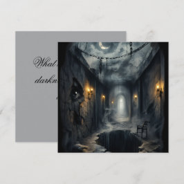 Dark Haunted fantasy Corridor with Moonlit Sky