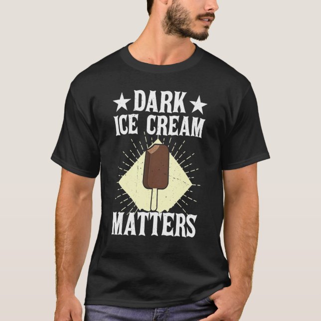 Dark Ice Cream Matters Sorbet Popsicle Mochi T-Shirt (Vorderseite)