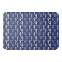 Dark Indigo Seepferd Stripes Bath Mat
