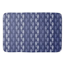 Dark Indigo Seepferd Stripes Bath Mat Badematte